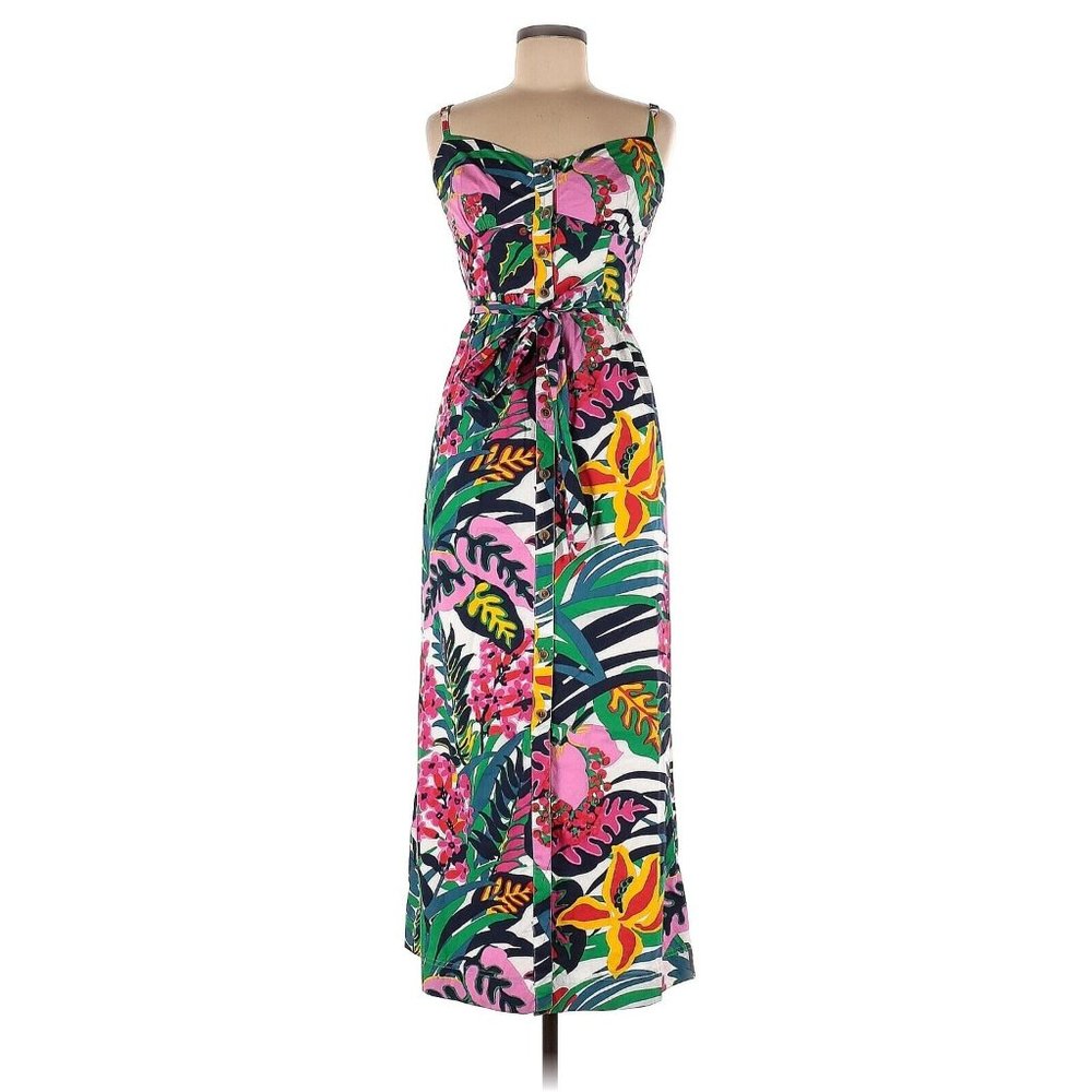 J. Crew Tropical Floral Maxi Dress - Pink, Yellow, Green - Picture 4 of 14